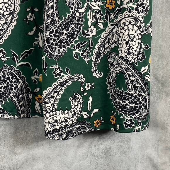 24SEVEN Comfort Apparel Women's Green Paisley-Print Scoop-Neck Long-Sleeve Dress - Picture 8 of 12